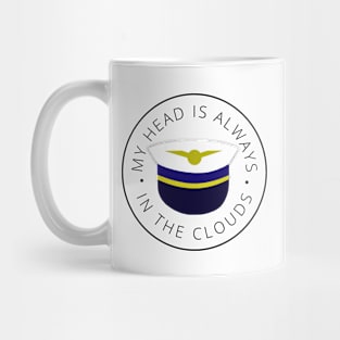 Head in the Clouds Pilot T Shirt White Mug